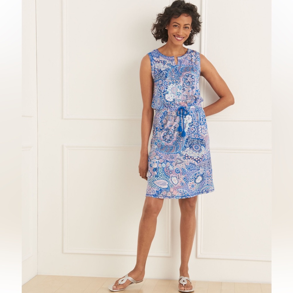 Talbots JERSEY TIE WAIST DRESS - DREAMY PAISLEY, LP